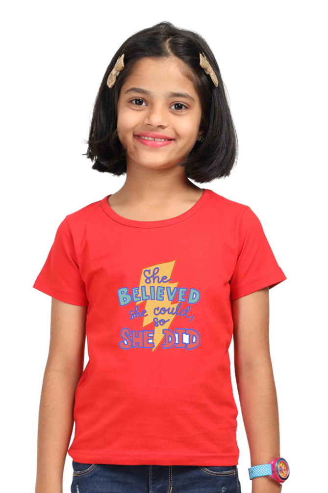 Spread Joy with Bluelander's Girls Cotton Half Sleeve Tops: Stylish and Sweet!