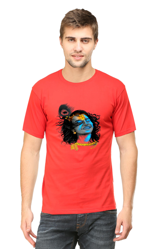 Experience Krishna's Love: Bluelander's Soft Cotton T-Shirt,Spiritual Fashion.