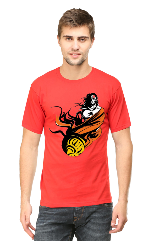 Hanuman's Blessing: Bluelanders Premium Cotton Bio-Washed Half-Sleeve T-Shirt.