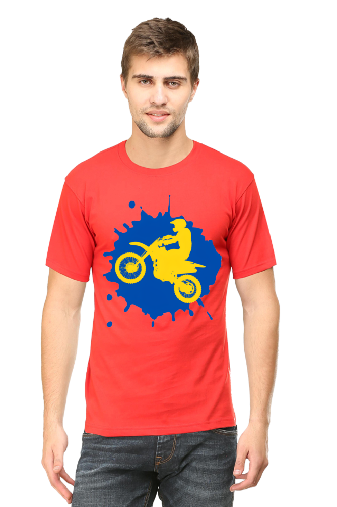 Bluelander's Cotton Half Sleeve T-Shirt: Colorful, Stylish - Ride with Confidence!