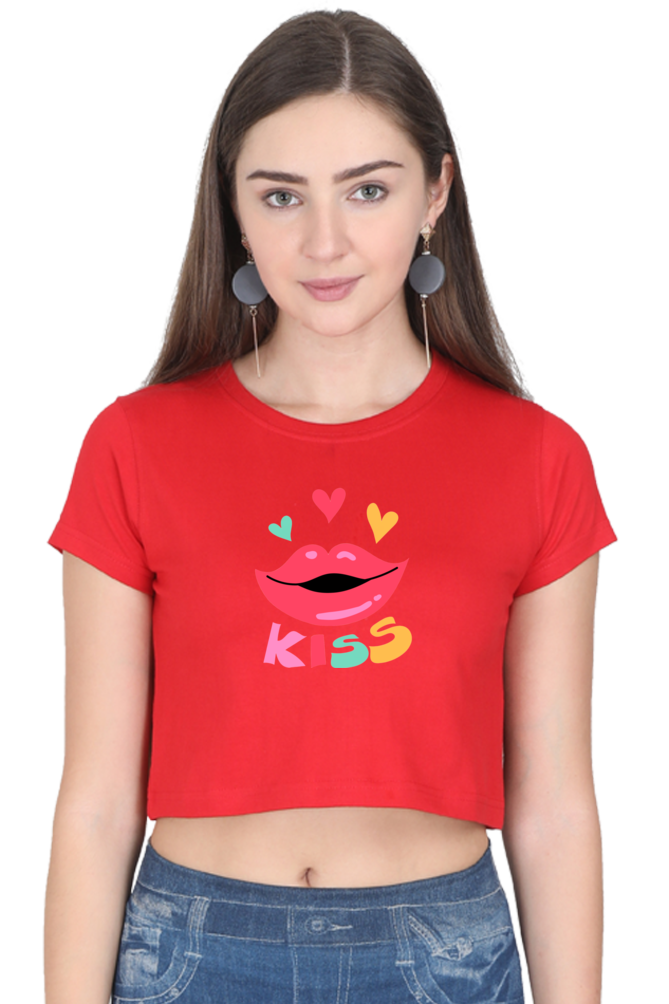 BlueLander Kiss Crop Top Elevate Your Style with Trendy Comfort and a Touch of Playful Elegance