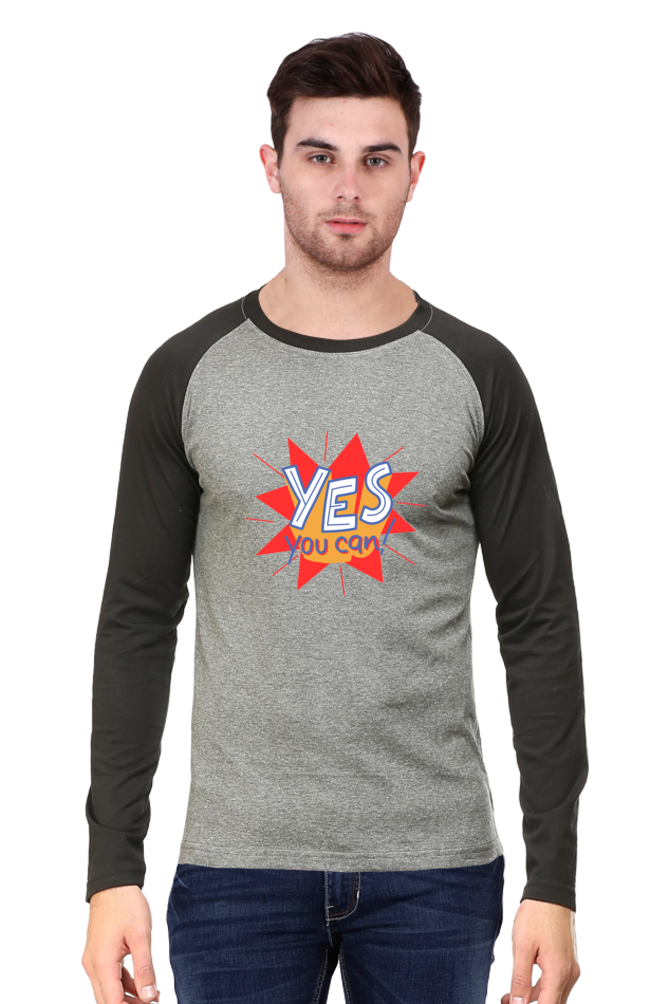 Chase Your Dreams in Style: Unleash Your Spirit with Bluelander's Raglan Cotton Full Sleeve Tee!
