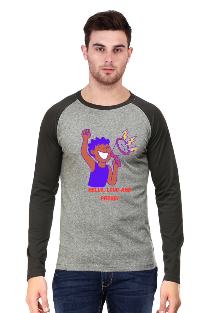 Rock Your Look in Bluelander's Raglan Cotton Full Sleeve Tee!