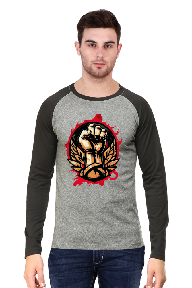 Embrace the New Zen Z Design: Fight Like a Rock Star with Bluelander Raglan Cotton Full Sleeve | Premium 100% Cotton, Pre-Shrunk, and Bio Washed for Ultimate Comfort