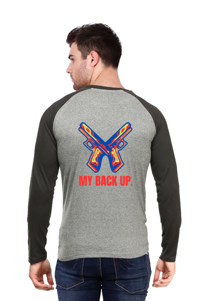 Enhanced Back Elegance: Elevate Your Look with Bluelander's Raglan Cotton Full Sleeve Tee!