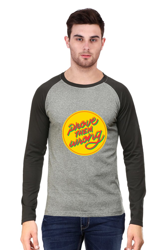 Let Your T-Shirt Tell Your Story: Bluelander's Raglan Full Sleeve Cotton Tee - Express Yourself in Style!