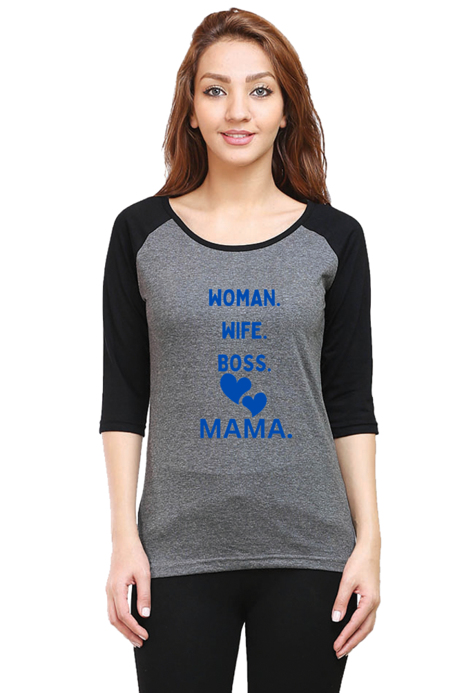 Elevate Style: Bluelander Girls Raglan full sleeve Tee – Women, Wife, Sister, Boss, Mama Love Woven into Every Role