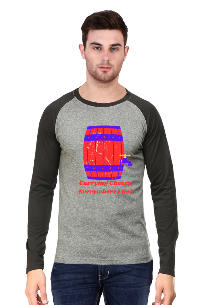Raglan Vibes: Bluelander's Fun Full Sleeve Tee - Elevate Your Playful Side!