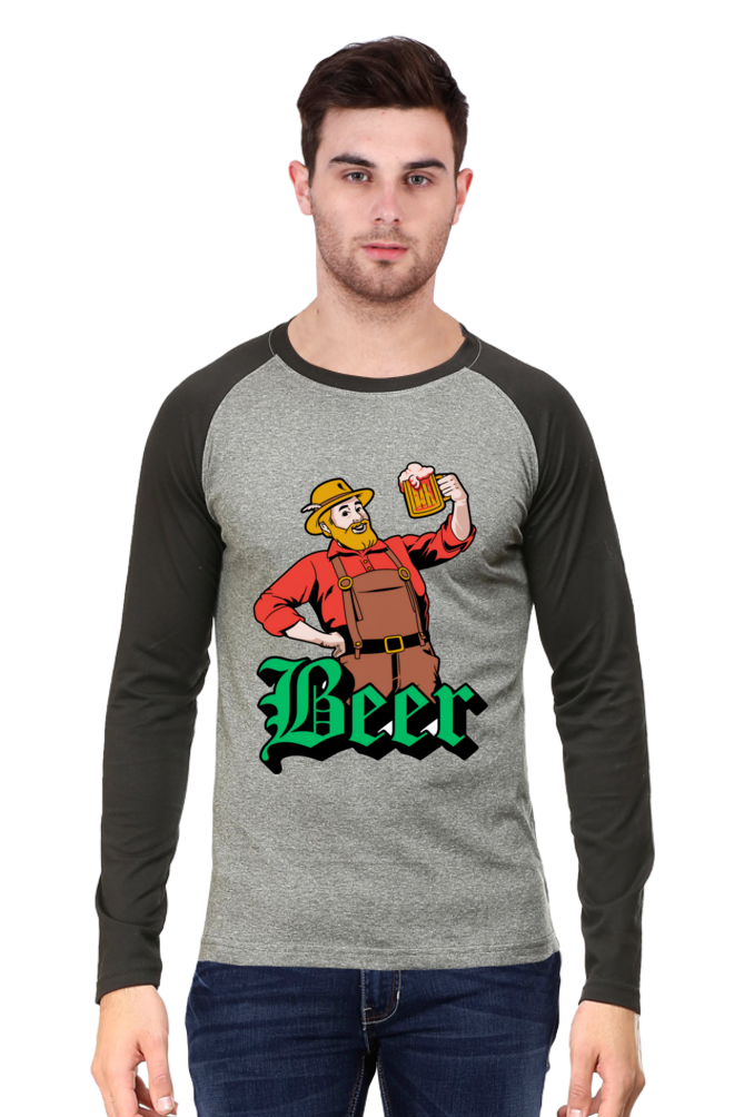 Sleeves Up: Embrace Style with Bluelander's Raglan Cotton Full Sleeve T-Shirt!