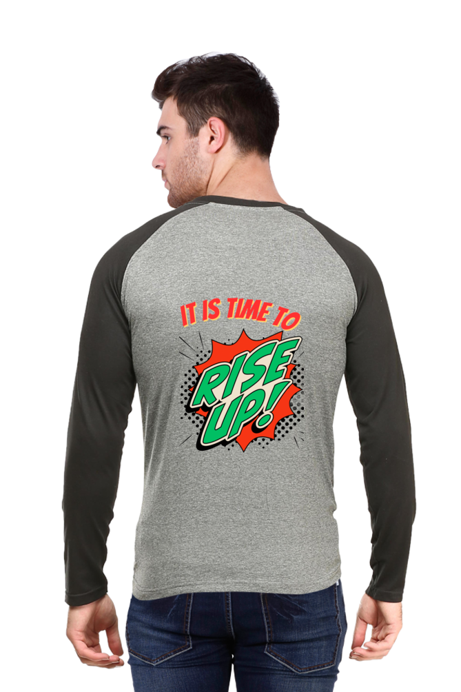 Elevate Your Look: BlueLander's Cotton Raglan Full Sleeve T-Shirt with Enhanced Back Designs – Unleash Style with Every Step.