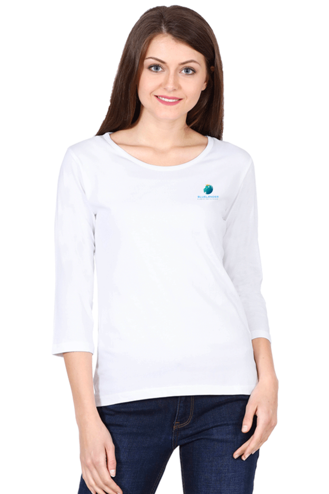 Bluelander Female Round Neck Half Sleeve: Elevate your everyday style with comfort and elegance.