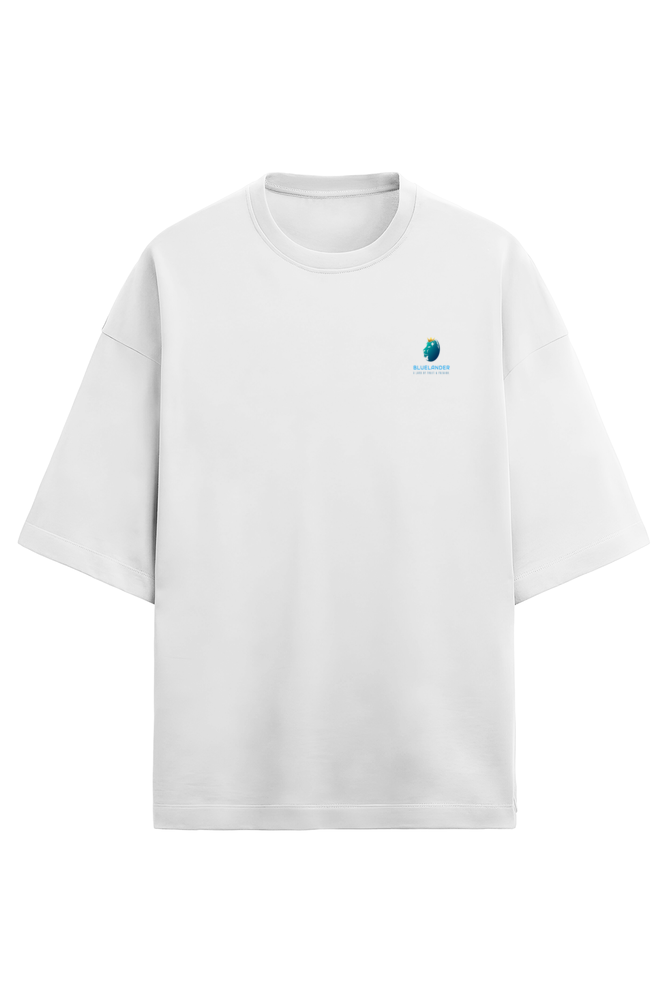 Bluelander Terry Oversized T-Shirt - 100% Cotton Unisex, Pre-Shrunk, Drop Shoulder, Lycra Ribbed Neck | Shop Now for Comfort & Style!