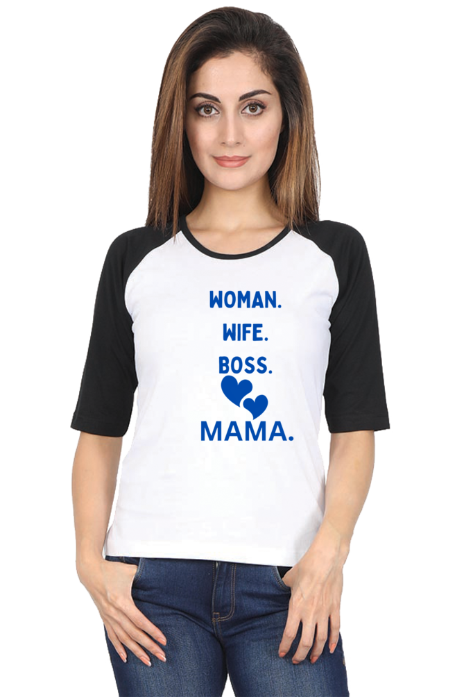 Elevate Style: Bluelander Girls Raglan full sleeve Tee – Women, Wife, Sister, Boss, Mama Love Woven into Every Role