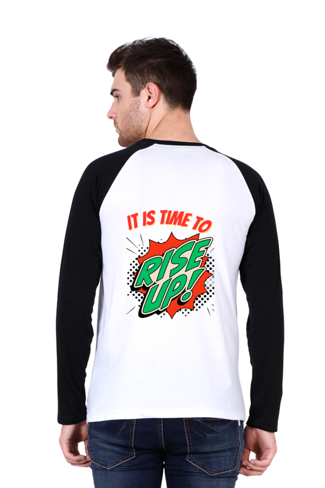 Elevate Your Look: BlueLander's Cotton Raglan Full Sleeve T-Shirt with Enhanced Back Designs – Unleash Style with Every Step.