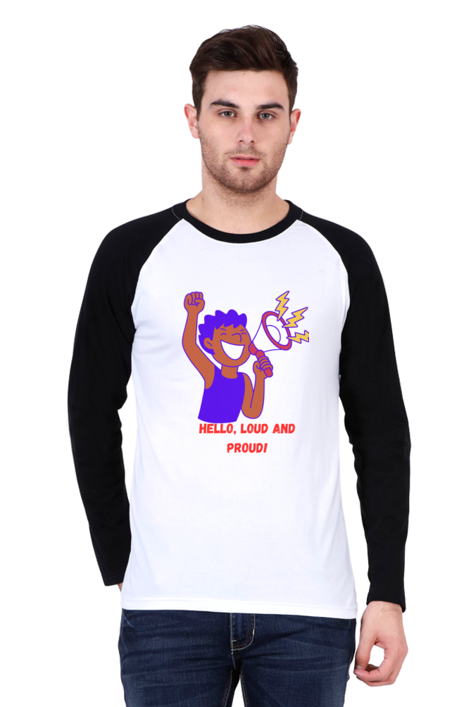 Rock Your Look in Bluelander's Raglan Cotton Full Sleeve Tee!