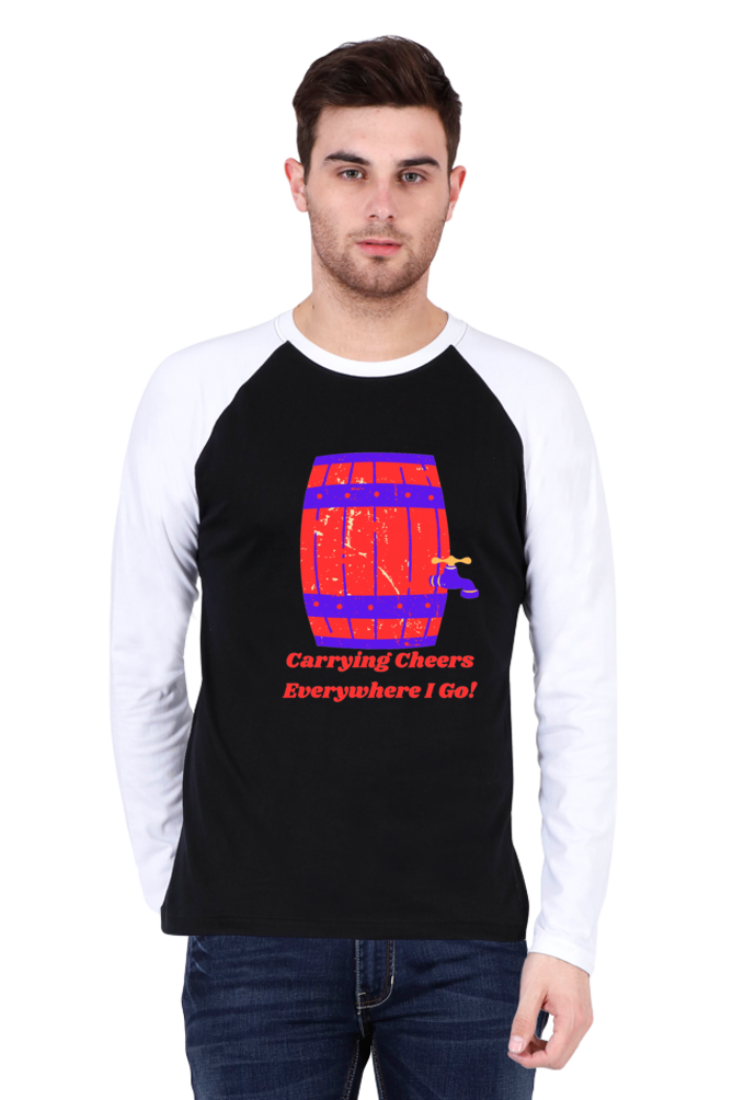 Raglan Vibes: Bluelander's Fun Full Sleeve Tee - Elevate Your Playful Side!