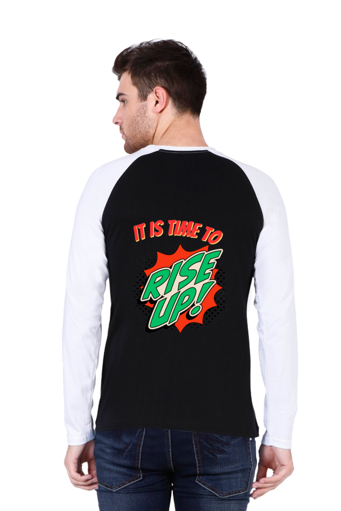 Elevate Your Look: BlueLander's Cotton Raglan Full Sleeve T-Shirt with Enhanced Back Designs – Unleash Style with Every Step.