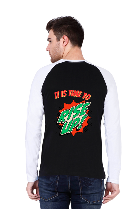 Elevate Your Look: BlueLander's Cotton Raglan Full Sleeve T-Shirt with Enhanced Back Designs – Unleash Style with Every Step.