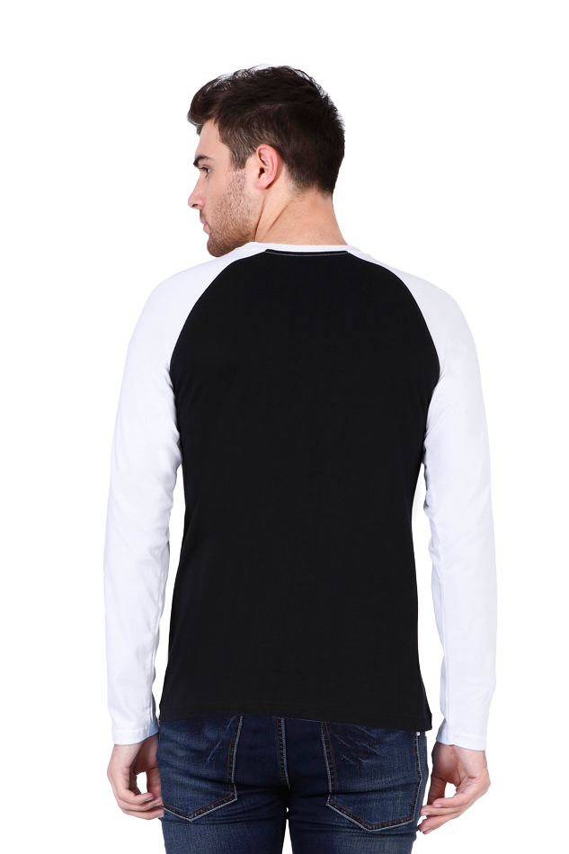 Lord Hanuman's Grace: Bluelander's Premium Raglan Cotton Full-Sleeve T-Shirt