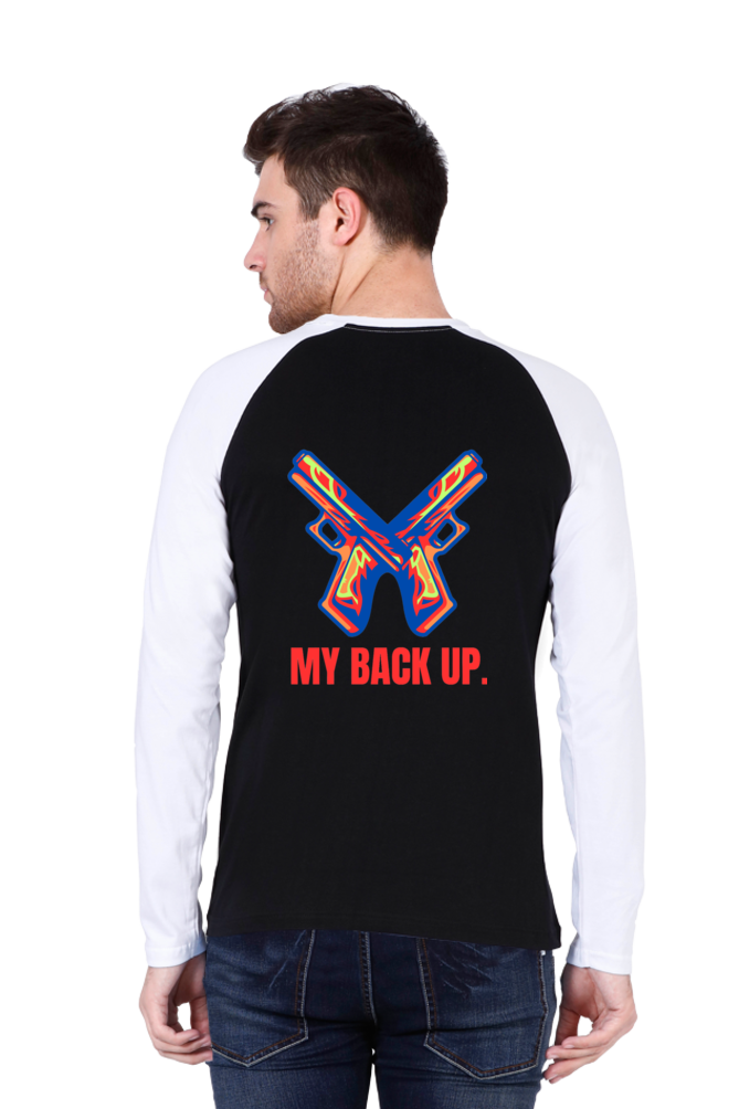 Enhanced Back Elegance: Elevate Your Look with Bluelander's Raglan Cotton Full Sleeve Tee!