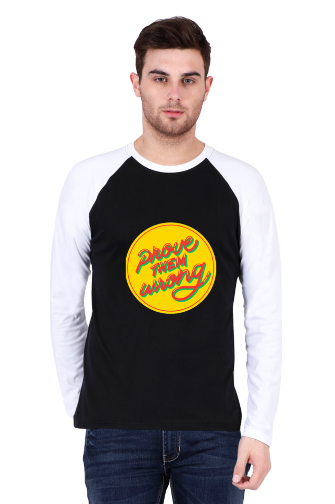 Let Your T-Shirt Tell Your Story: Bluelander's Raglan Full Sleeve Cotton Tee - Express Yourself in Style!