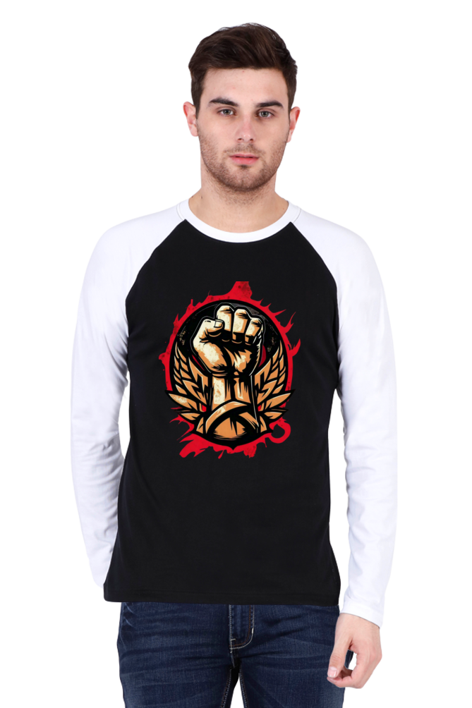 Embrace the New Zen Z Design: Fight Like a Rock Star with Bluelander Raglan Cotton Full Sleeve | Premium 100% Cotton, Pre-Shrunk, and Bio Washed for Ultimate Comfort