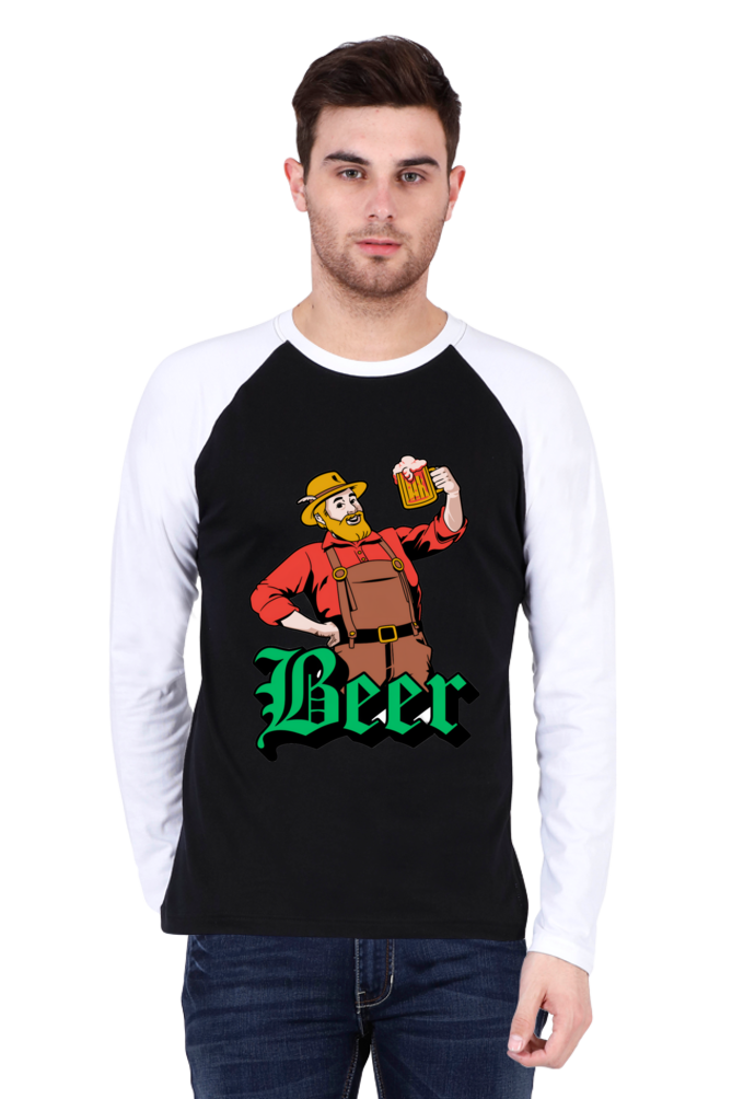 Sleeves Up: Embrace Style with Bluelander's Raglan Cotton Full Sleeve T-Shirt!