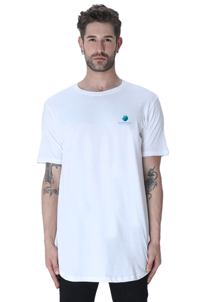 Turn Heads with Bluelander's Half Sleeve Cotton Longline Curved T-Shirt: Style that Speaks Volumes!