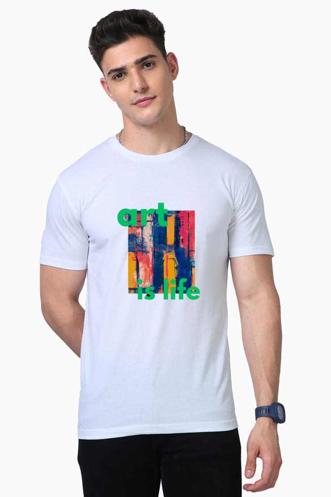 Express Your Artistry in Comfort: Bluelander Supima Half Sleeve T-Shirts – Supreme Comfort and Enhanced Design for Every Life Artist to Showcase Their Style.