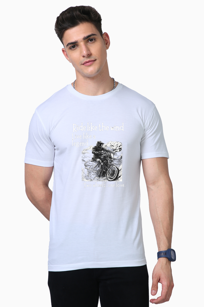 Bluelander Supima Half Sleeve T-Shirt Experience Supreme Comfort and Enhanced Quality Drive Like Wind, Live Like a Legend! for bike lovers.