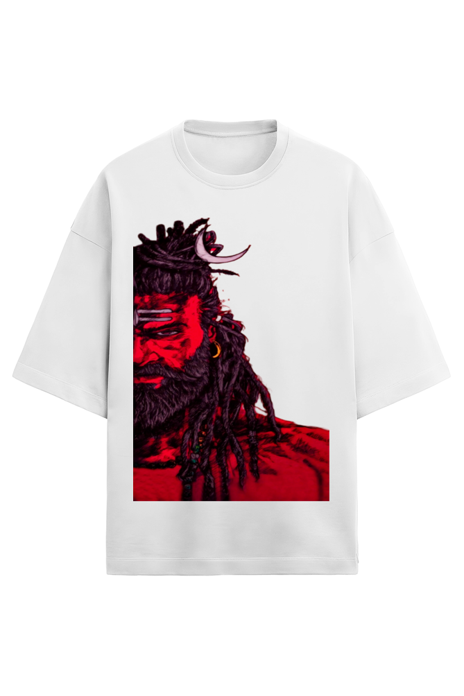 Adorn Yourself with Divine Shiva Unisex Cotton Over Sized T-Shirt - Experience Shiva's Grace.