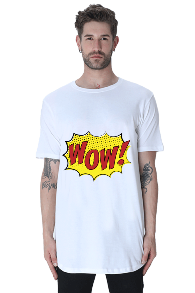 Step into the Future of Fashion with Bluelander's Half Sleeve Cotton Longline Curved T-Shirt - Get Noticed Everywhere You Go!