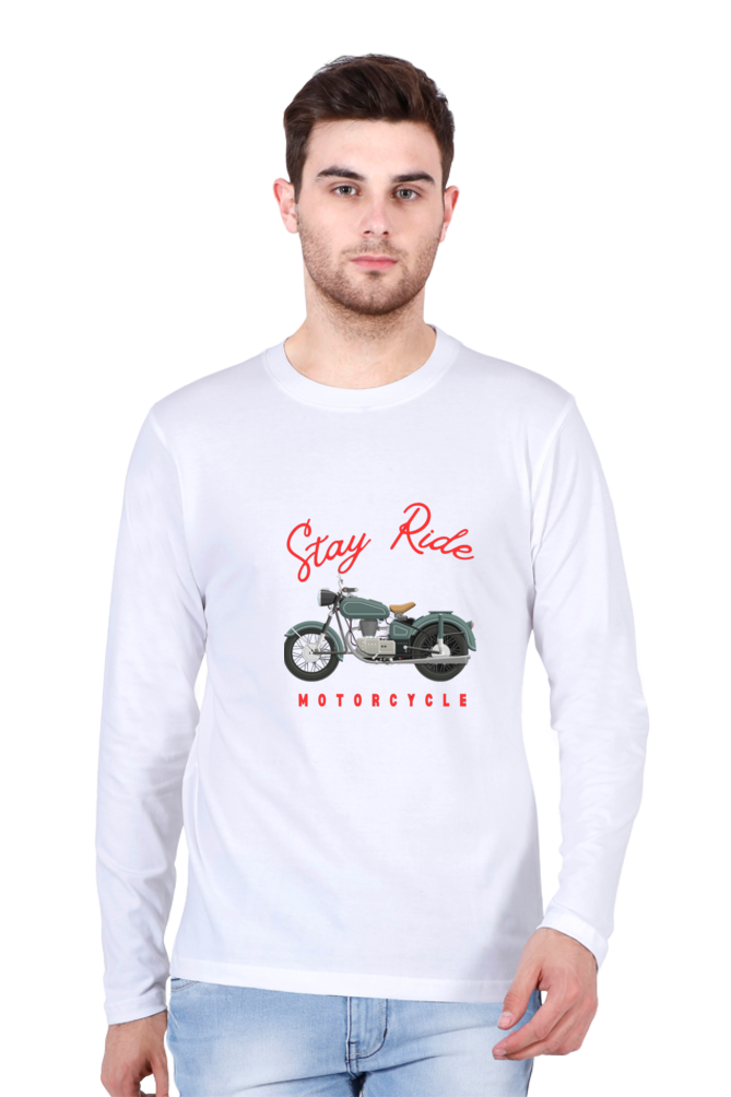Gear Up in Style: BlueLander Cotton Full Sleeve T-Shirt – Unleash the Biker Chic, Where Comfort Meets the Open Road.