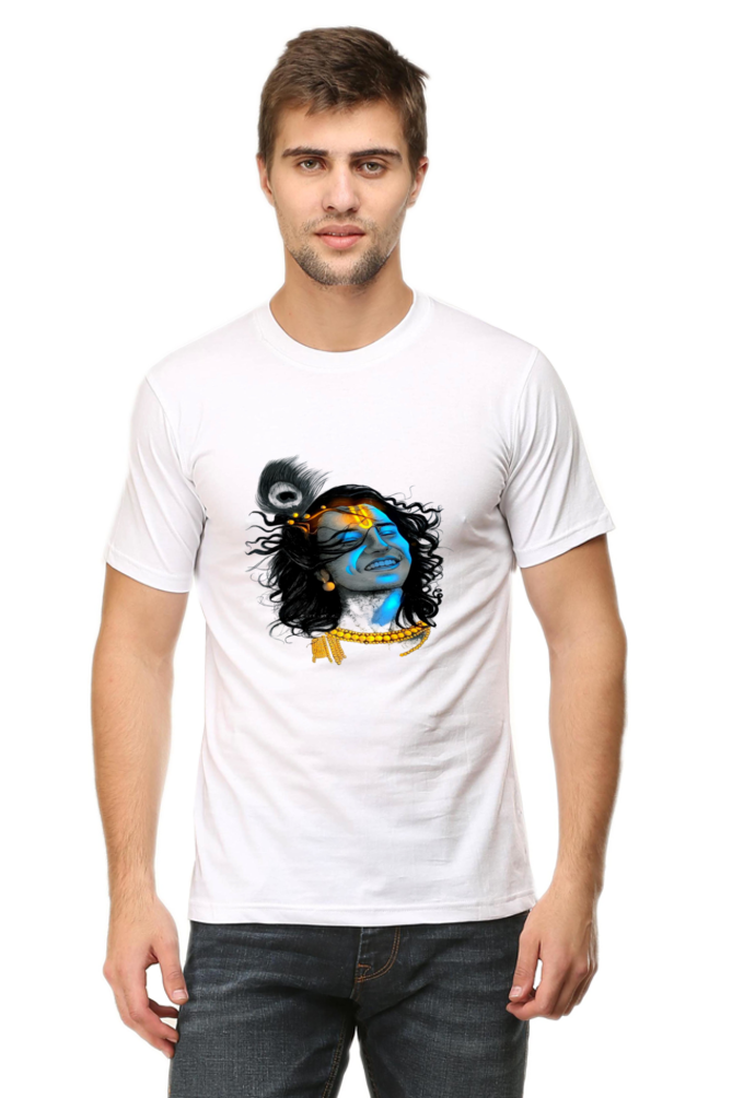 Experience Krishna's Love: Bluelander's Soft Cotton T-Shirt,Spiritual Fashion.