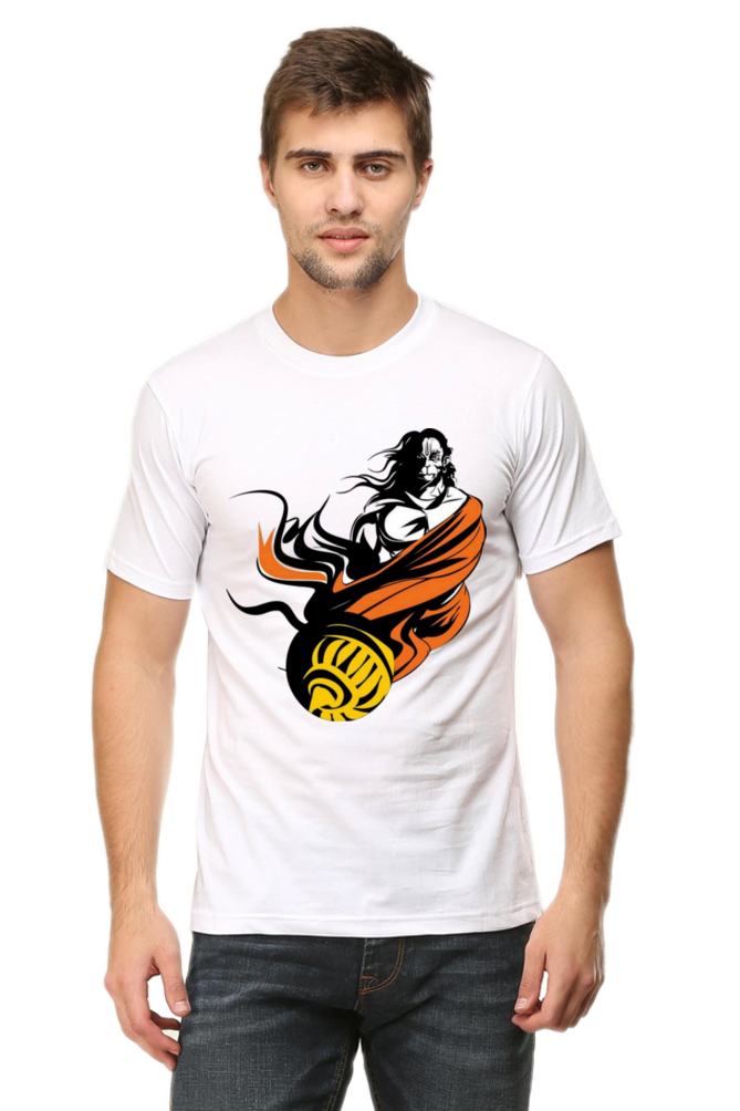 Hanuman's Blessing: Bluelanders Premium Cotton Bio-Washed Half-Sleeve T-Shirt.