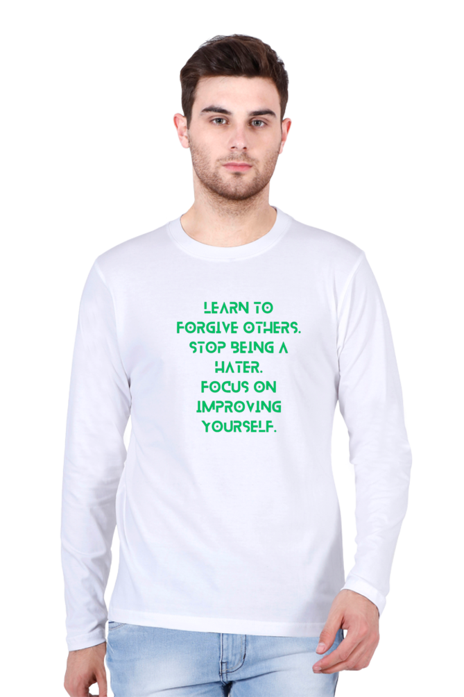 Bluelander Cotton Full Sleeve T-Shirt: Elevate Comfort with Enhanced Motivational Quotes - Inspire Yourself and Others with Colorful Style.