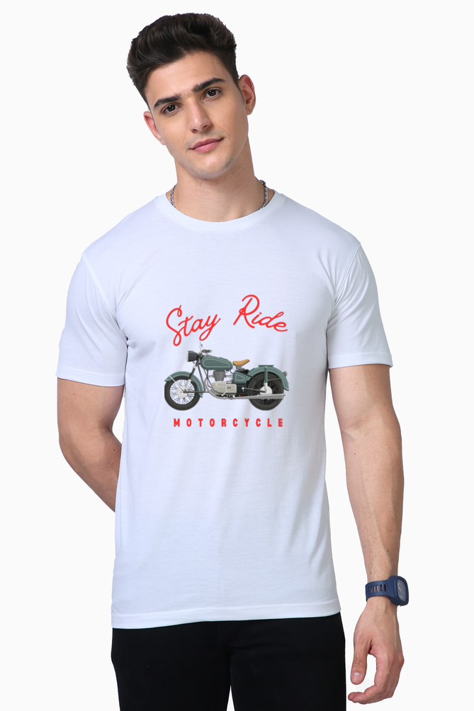 Ride in Ultimate Style: BlueLander Supima Cotton Half Sleeve T-Shirt – Elevate Your Bike Journey with Our Fashion Fusion.