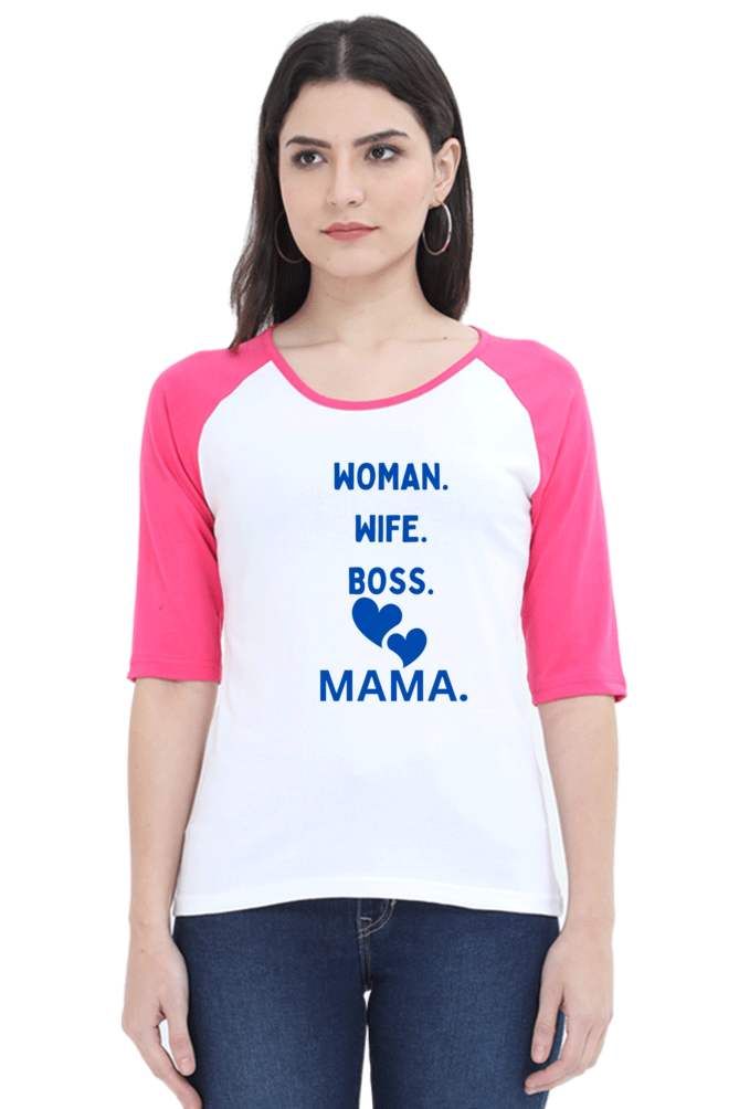 Elevate Style: Bluelander Girls Raglan full sleeve Tee – Women, Wife, Sister, Boss, Mama Love Woven into Every Role