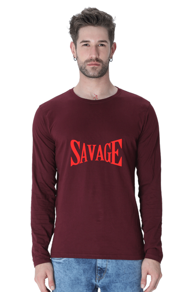 Savage Elegance: Embrace Unrivaled Comfort in Bluelander Cotton Full Sleeve T-Shirts with Bold Designs