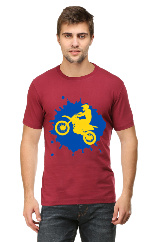 Bluelander's Cotton Half Sleeve T-Shirt: Colorful, Stylish - Ride with Confidence!