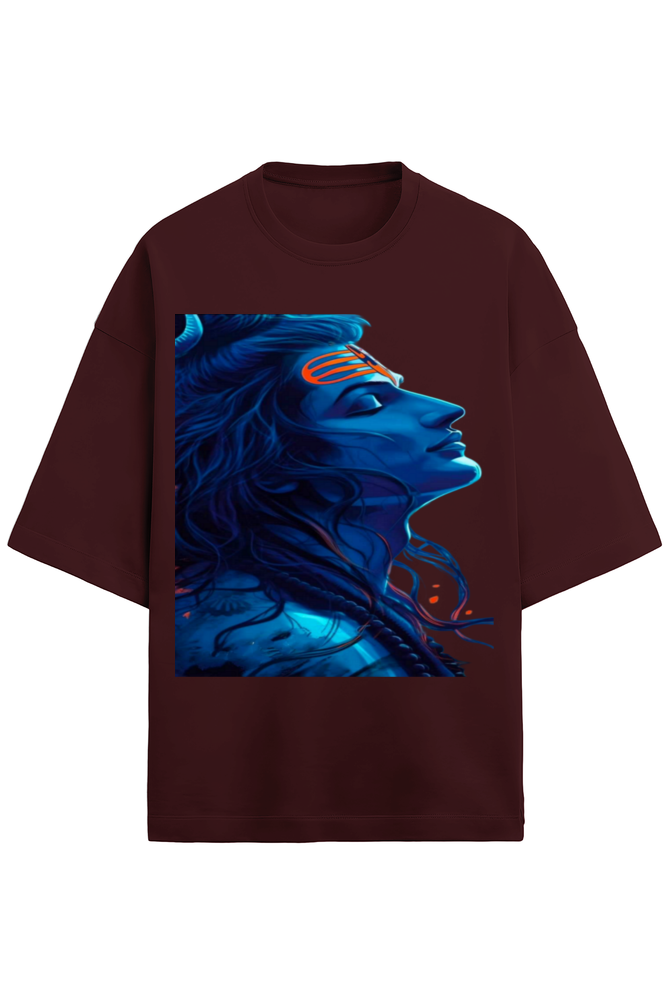 Glow-in-the-Dark Shiva Premium Unisex Oversized Cotton T-Shirt: Let's Light Up the Dark,by Bluelander