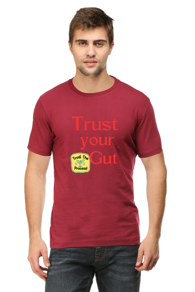 Trust Your Gut, Trust the Process: BlueLander Half Sleeve Round Neck Cotton Shirt,your path to success with comfort.