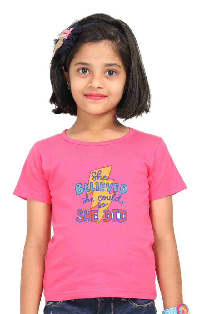 Spread Joy with Bluelander's Girls Cotton Half Sleeve Tops: Stylish and Sweet!