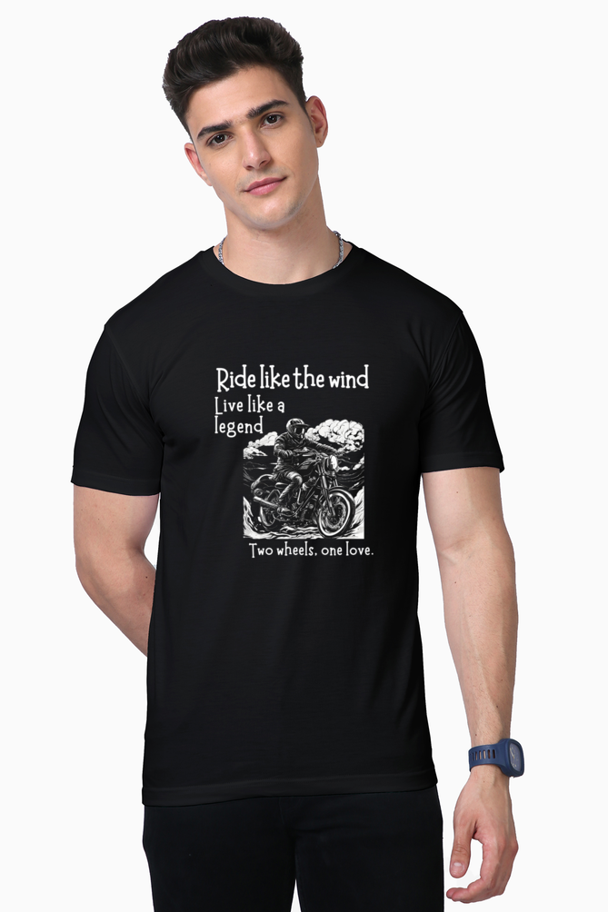 Bluelander Supima Half Sleeve T-Shirt Experience Supreme Comfort and Enhanced Quality Drive Like Wind, Live Like a Legend! for bike lovers.