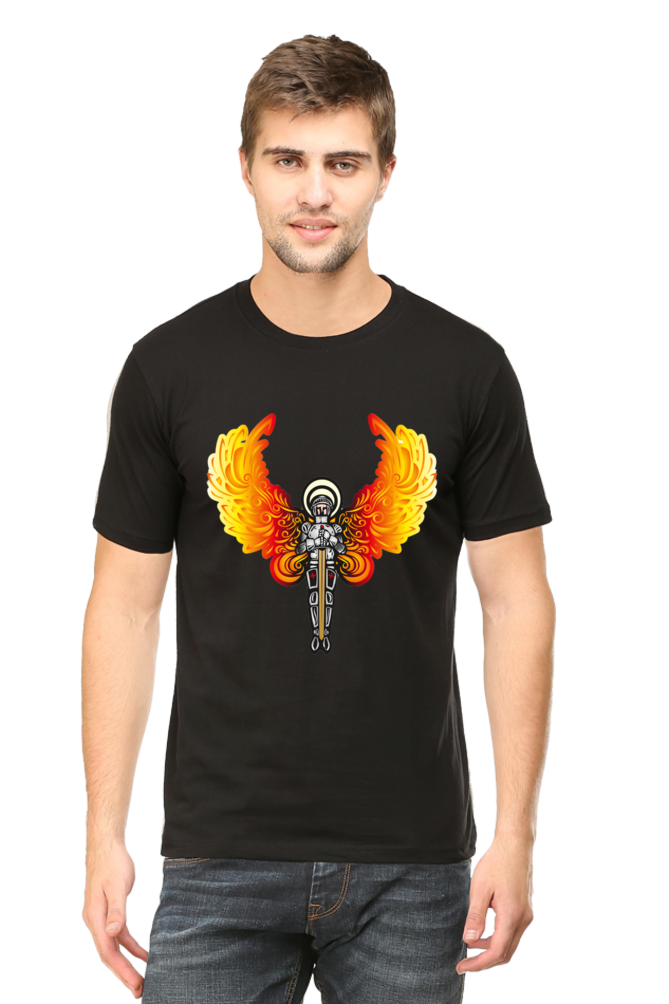 Step into the Future of Fashion with Bluelander's Cotton Half Sleeve T-Shirts: Experience Night Glow Designs that Illuminate Your Style!