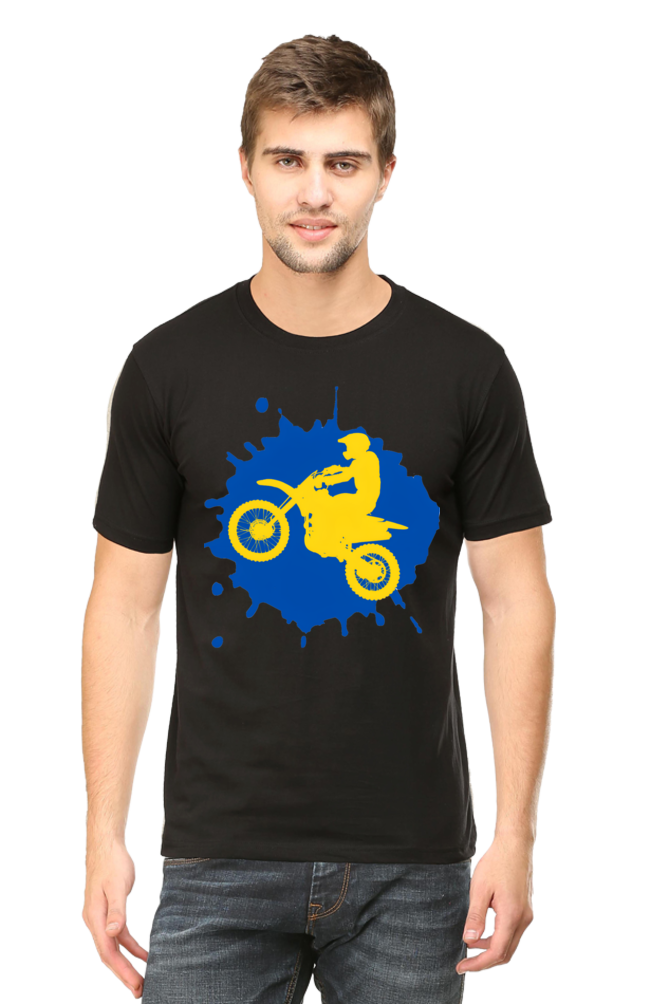 Bluelander's Cotton Half Sleeve T-Shirt: Colorful, Stylish - Ride with Confidence!