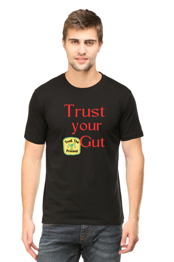 Trust Your Gut, Trust the Process: BlueLander Half Sleeve Round Neck Cotton Shirt,your path to success with comfort.