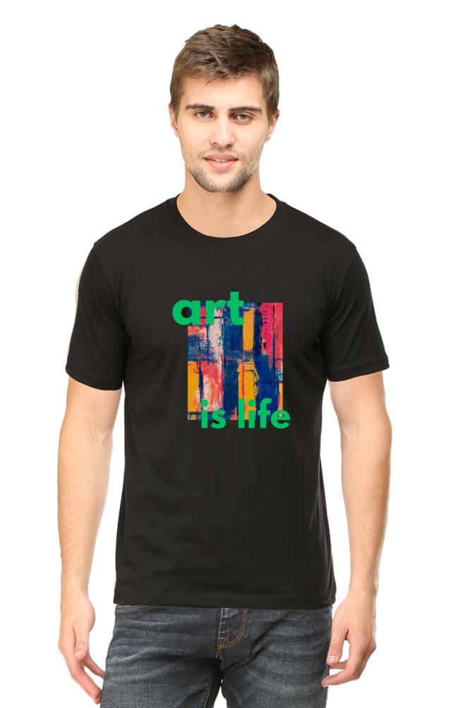 Craft Your Canvas in Comfort: Bluelander Cotton Half Sleeve T-Shirts.Your Wearable Palette for Artistic Expression.