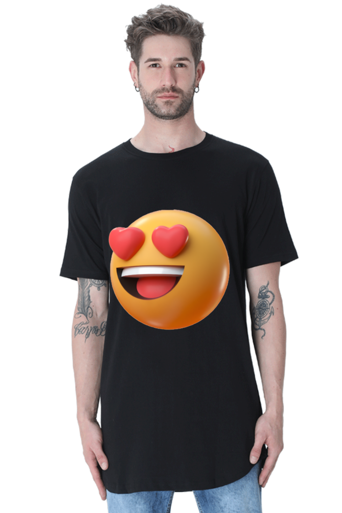 Stand Out in Comfort: Bluelander's Half Sleeve Cotton Longline Curved T-Shirt - Unleash Your Unique Style!