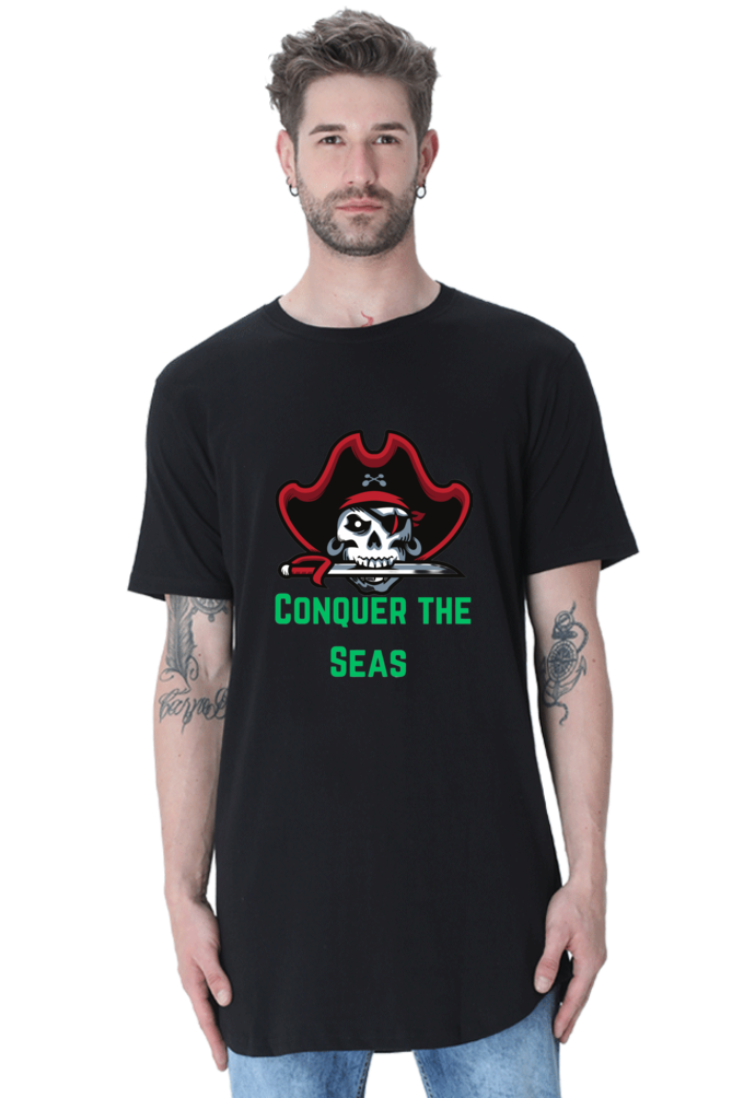 Revamp in Cotton Comfort: Elevate Your Style with Bluelander's Half Sleeve Longline Curved T-Shirts!